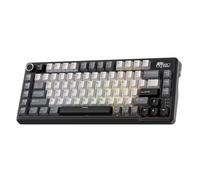 RK ROYAL KLUDGE L75 Teclado mecánico de montaje de junta con perilla/teclas macro y placa de identificación táctil, teclado inalámbrico TKL 75% de triple modo BT/2.4G/USB-C, intercambiable a caliente