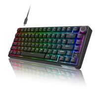 RK ROYAL KLUDGE R75 Teclado mecánico con junta de modo cableado, interruptor marrón, negro