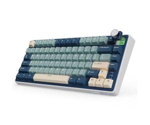 RK ROYAL KLUDGE R75 Teclado Mecánico Inalámbrico, 75% Gasket Bluetooth/2.4G/USB-C, Versión US Teclado Gaming con Teclas PBT, Knob Control, Retroiluminación RGB, Hot-Swap (Interruptor Cremas)