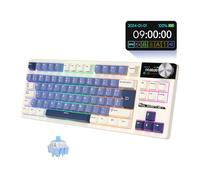 RK Royal KLUDGE RK S85-Teclado Mecánico Español Inalámbrico 80% - Bluetooth, 2.4GHz, USB-C-RGB, Hot-Swappable - Teclado Gaming con Pantalla para Windows, Mac, Apple- Horizon/Switch Lineal Cloud.(Red)