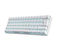 RK ROYAL KLUDGE RK61-DE 60% - Teclado mecánico Bluetooth/con cable / 2.4Ghz inalámbrico, 61 teclas, interruptores rojos intercambiables a caliente, teclado gaming para Win/Mac, blanco, diseño QWERTZ