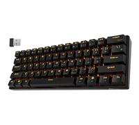 RK ROYAL KLUDGE RK61-US Cableado QWERTY/Bluetooth 60% Mecánico, Tapones de ABS, Tapón de Color Negro, para iOS, Android, Windows y Mac, Negro