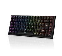 RK ROYAL KLUDGE RK84-DE 75%Teclado Gaming, 85 Teclas TKL, Mecánico Bluetooth, Interruptor Rojo, Retroiluminación RGB, 2,4 GHz para Mac y Windows, Negro, QWERTZ