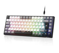 RK ROYAL KLUDGE RK84DE - Teclado para juegos con cable 75% RGB, QWERTZ | Teclado compacto TKL para juegos, 84 teclas, software programable para Mac/Win, espuma silenciosa, tapa de teclas PBT