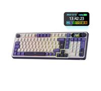 RK ROYAL KLUDGE Teclado mecánico S98 DE con pantalla inteligente y botón, Top Mount 96% Teclado mecánico inalámbrico BT/2.4G/USB-C, compatible con software intercambiable en caliente, 98 teclas,