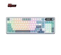 RK ROYAL KLUDGE S98ES Teclado mecánico inalámbrico Pantalla, Español | Teclado para juegos RGB parte superior 96%, BT/2,4G/USB-C, amortiguación ruido 5 capas, prelubricados, hot-swap, 98 teclas