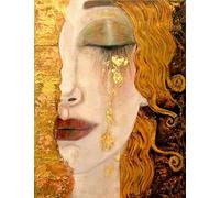 RKFLGEW 14CT Cuadros En Punto De Cruz Kit De Punto De Cruz Golden Tears,Kits De Punto De Cruz Con Pintura Al Óleo Para Principiantes O Adultos,Kit De Punto De Cruz Fácil De Contar 30x40cm