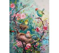 RKFLGEW 14CT Cuadros En Punto De Cruz Kits De Punto De Cruz De Flores Y Pájaros De Fantasía Para Principiantes O Adultos,Kit De Punto De Cruz De Fácil Conteo Diy 50x70CM