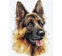 RKFLGEW 14CT Kit De Bordado Animales De Pastor Alemán Kits De Punto De Cruz Para Principiantes O Adultos,Diy Fácil Contado Costura Conjunto De Bordado Decoración Del Hogar 30x40cm