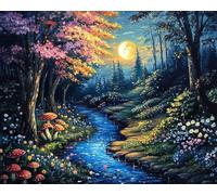 RKFLGEW 14CT Kit De Punto De Cruz Bosque De Cuento De Hadas De Fantasía Kits De Punto De Cruz Contados Conjunto De Bordado Artes Y Manualidades Para La Decoración Del Hogar 40x50cm