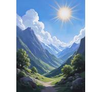 RKFLGEW 14CT Kit De Punto De Cruz Pintura Al Óleo De Paisaje De Montaña Y Bosque Kits De Punto De Cruz Contados Conjunto De Bordado Artes Y Manualidades Para La Decoración Del Hogar 30x40cm