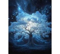 RKFLGEW 14CT Kit Petit Point Árbol De Cielo Estrellado De Fantasía Bordado Diy Para Adultos Kit De Costura Para Principiantes Con Patrones Arte De Punto De Cruz 60x80cm