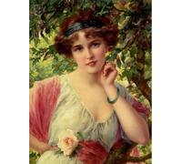 RKFLGEW 14CT Kit Punto De Cruz Con Hilos Y Tela Kit De Punto De Cruz Estampado De Mujer Y Rosas,Kit De Bordado De Pintura Al Óleo Para Principiantes Y Adultos,Kits De Punto De Cruz Diy 30x40cm