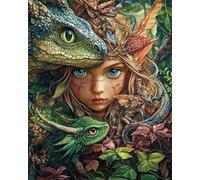 RKFLGEW 14CT Kit Punto De Cruz Estampado Elfos Y Dragones De Cuentos De Hadas Kit De Bordado Para Principiantes Adultos Diy Punto De Cruz Conjunto De Punto De Cruz Decoración Del Hogar 50x70cm