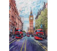 RKFLGEW 14CT Kit Punto De Cruz Estampado Paisaje Fantástico Del Big Ben Kit De Bordado Para Principiantes Adultos Diy Punto De Cruz Conjunto De Punto De Cruz Decoración Del Hogar 40x50cm