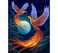 RKFLGEW 14CT Punto Cruz Kit Animal Fénix De Fantasía Kit De Inicio De Punto De Cruz Para Adultos Kits De Punto De Cruz Diy Patrones De Bordado Decoración Del Hogar 60x80cm