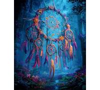 RKFLGEW 14CT Punto Cruz Kit Atrapasueños Del Bosque De Cuentos De Hadas Punto De Cruz De Tela Preimpresa Diy Arte Manualidades Con Agujas Kits De Bordado Para Adultos Principiantes 80x100cm