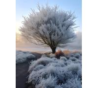 RKFLGEW 14CT Punto De Cruz Kit Árbol Blanco De Fantasía Kits De Punto De Cruz Preimpresos Para Adultos Principiantes,Conjunto De Bordado Arte De Pared Decoración Del Hogar 60x80cm