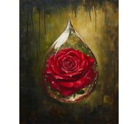 RKFLGEW Flores Kit De Bordado De Cuentas Diy Pintura Al Óleo De Rosas Rojas Kit De Bordado Con Cuentas,Punto De Cruz,Artesanía,Patrón De Costura Con Cuentass,Pintura Mural En 3D 30x40 cm