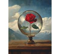 RKFLGEW Flores Kit De Bordado De Cuentas Diy Pintura Al Óleo De Rosas Rojas Kits De Bordado Con Cuentas,Punto De Cruz Fácil Para Adultos Principiantes 30x40 cm