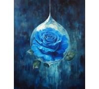 RKFLGEW Flores Kit De Bordado De Cuentas Diy Rosa Azul Fantasía Kit De Bordado Con Cuentas,Juego De Costura,Patrón De Bordados,Decoración,Arte Mural 30x40 cm