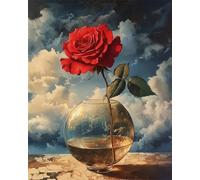 RKFLGEW Flores Kits De Bordado De Cuentas Diy Pintura Al Óleo De Rosas Rojas Kits De Punto De Cruz Con Cuentas,Juego De Bordado Estampado Para Adultos,Arte Mural 50x70 cm