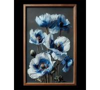 RKFLGEW Kit De Bordado De Cuentas Diy Flores Azules De Fantasía Kit De Bordado Con Cuentas,Juego De Costura,Patrón De Bordados,Decoración,Arte Mural 30x40 cm