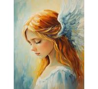 RKFLGEW Kit De Bordado De Cuentas Diy Retrato De La Mujer Ángel Kit De Bordado Con Cuentas,Juego De Costura,Patrón De Bordados,Decoración,Arte Mural 40x50 cm