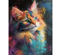 RKFLGEW Kits De Bordado De Cuentas Diy Animal Gato Garabato Kit De Bordado Con Cuentas, Juego De Manualidades Con Cuentass Para Principiantes, Decoración Del Hogar 40x50cm