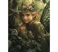 RKFLGEW Kits De Bordado De Cuentas Diy Elfos Del Bosque De Cuentos De Hadas Kits De Bordado De Cuentas De Bricolaje，Circuitos De Abalorios，Lienzo Impreso，Punto De Cruz 50x70cm