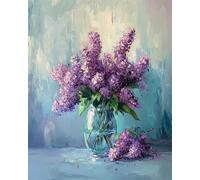 RKFLGEW Kits De Bordado De Cuentas Diy Lilas En Un Jarrón Kits De Punto De Cruz Con Cuentas,Bordado,Manualidades,Costura,Kit De Costura 30x40 cm