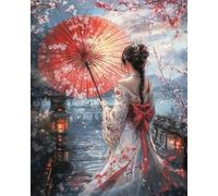 RKFLGEW Kits De Bordado De Cuentas Diy Mujer Kimono De Fantasía Kits De Punto De Cruz Con Cuentas, Juego De Bordado Estampado Para Adultos, Arte Mural 50x70cm