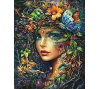 RKFLGEW Set De Bordado Diy Para Adultos Diosa De La Primavera De Los Cuentos De Hadas Kits De Bordado, Punto De Cruz Con Cuentas, Pintura Con Cuentass En 3D, Manualidades 30x40cm