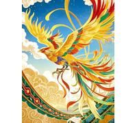 RKFLGEW Set De Bordado Diy Para Adultos Fénix De Color Fantasía Kit De Bordado Con Cuentas, Juego De Costura, Patrón De Bordados, Decoración, Arte Mural 40x50cm