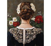 RKFLGEW Set De Bordado Diy Para Adultos Mujeres Y Flores Patrón De Bordados Con Cuentas,Kit De Bordado Con Cuentass,Juego De Perla Para Colgar En La Pared En 3D 30x40 cm