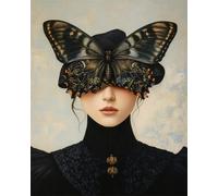 RKFLGEW Set De Cuentas De Bordado Diy Mujer Fantasía Y Mariposa Kit De Bordado Con Cuentas,Juego De Costura,Patrón De Bordados,Decoración,Arte Mural 40x50 cm