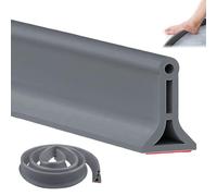 Rkixlix 2 Metros Barrera de Agua Ducha Silicona 4cm Gris barrera de agua autoadhesiva de Goma TPE Copete Encimera Cocina Embellecedor Encimera Cocina para Bañera Fregadero No Se Salga el Agua de Ducha