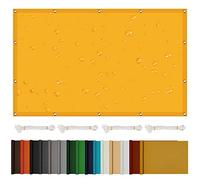 RKJDMSWJ Toldo de Vela Solar de 1,7 x 3,8 m con protección UV del 98% para jardín, Patio, toldo Dorado Duradero con Cuerdas y Ojales