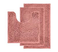 RKJRTK 3 unids/Set alfombras de baño en Forma de U, Three Piece Set of b | Alfombras de ducha antideslizantes, tapetes de baño de chenilla súper absorbentes, lavado a máquina para decoración