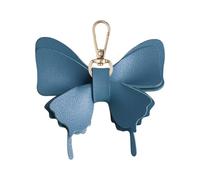 RKJRTK Llavero de mariposa de cuero, elegante llavero de piel sintética con diseño de mariposa, colgante para bolso, accesorio de monedero, soporte ligero para mujer, azul