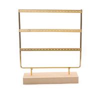 RKJRTK Organizador de pendientes de metal para joyas, soporte de almacenamiento de pared y soporte de mesa para pendientes, collares, pulseras, organizador de joyas para colgar pendientes