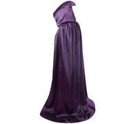 RKK Disfraz De Halloween For Cosplay, Hechicero, Camisa Larga Con Capucha For Adultos Y Niños, Vampiro Negro, Mago De La Muerte, Bruja, Vestido De Diablo.(Purple,90cm)