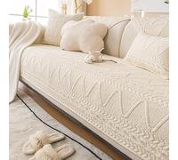 RKK Funda De Sofá For Sala De Estar Protector De Muebles De Sofá Engrosado Fundas De Sofá Antideslizante Fundas De Sofá Acolchadas Seccionales For Niños Mascotas(Beige,90 * 210cm/35 * 82")