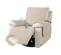RKK Funda De Sofá Reclinable Impermeable Funda De Sofá For Sofá Reclinable Funda De Sofá Antideslizante con Correas Funda De Sofá Protector De Muebles For Niños Mascotas(Beige,2 Seater)