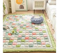 RKK Funny Fuzzy Couch Cover Carpet, Garden Chic Cotton Protective Mat For Jardín For Sala De Estar, Alfombras De Dormitorio Acolchadas A Mano For Habitación(Green,90 * 180cm/35 * 70")