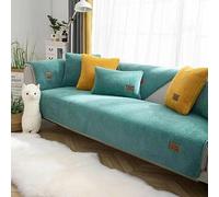 RKK Sherpa Fleece Sofa Cover, Couch Covers Super Soft Thickened Warm Plush Couch Cover Fuzzy Furry Couch Cover Non Slip Sofa Slipcover Furniture Protector Cushion(Green,35 * 82")
