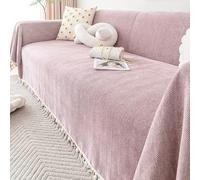 RKK Sofa Cover Vintage Couch Cover for Dogs Couch Cushion Covers with Tassel Herringbone Chenille Sofa Towel Boho Sofa Covers for 3 Cushion Couch(Pink,180x130cm)
