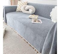 RKK Sofa Cover Vintage Couch Cover for Dogs Couch Cushion Covers with Tassel Herringbone Chenille Sofa Towel Boho Sofa Covers for 3 Cushion Couch(Dark Grey,180x280cm)
