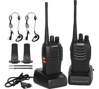 RKK Talkie Walkie 88E, PMR446 de 16 Canales sin Licencia, Alcance de Radio 1-5 km, Transceptor de Radio CTCSS/DCS con Estación de Carga y Auriculares