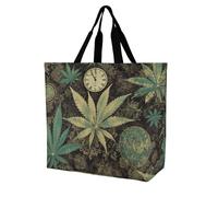 Rkklvbns - Bolso de mano para mujer, diseño de marihuana con un soplo en el tiempo, bolsa de almacenamiento portátil, ligera, duradera para el trabajo, viajes, bolsa informal